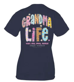 'Visit, Hug, Spoil, Repeat' Grandma Short Sleeve Tee by Simply Southern