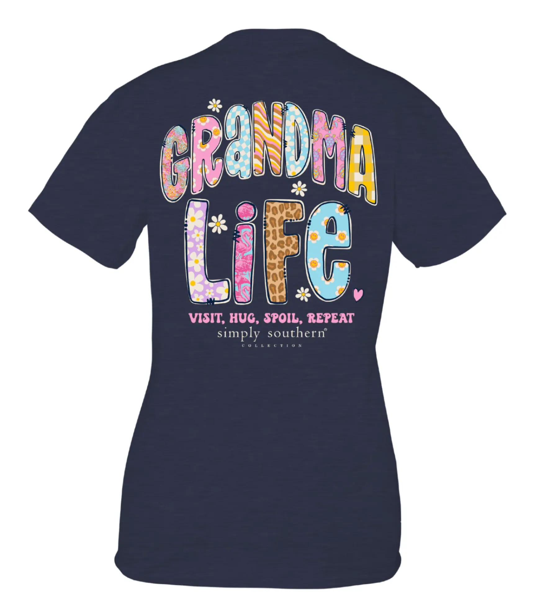 'Visit, Hug, Spoil, Repeat' Grandma Short Sleeve Tee by Simply Southern