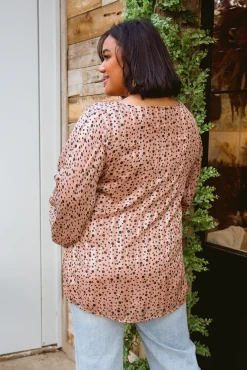 Vivian Satin Blouse in Rose Gold