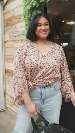 Vivian Satin Blouse in Rose Gold