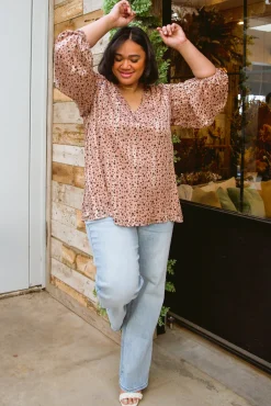 Vivian Satin Blouse in Rose Gold