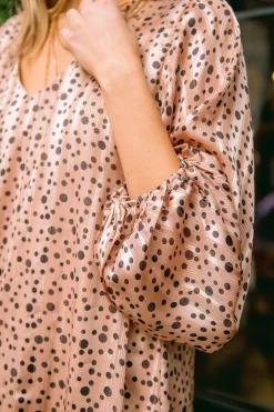 Vivian Satin Blouse in Rose Gold