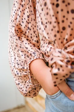 Vivian Satin Blouse in Rose Gold