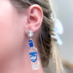 Vodka Bottle Crystal Dangle Earrings