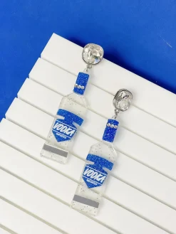 Vodka Bottle Crystal Dangle Earrings