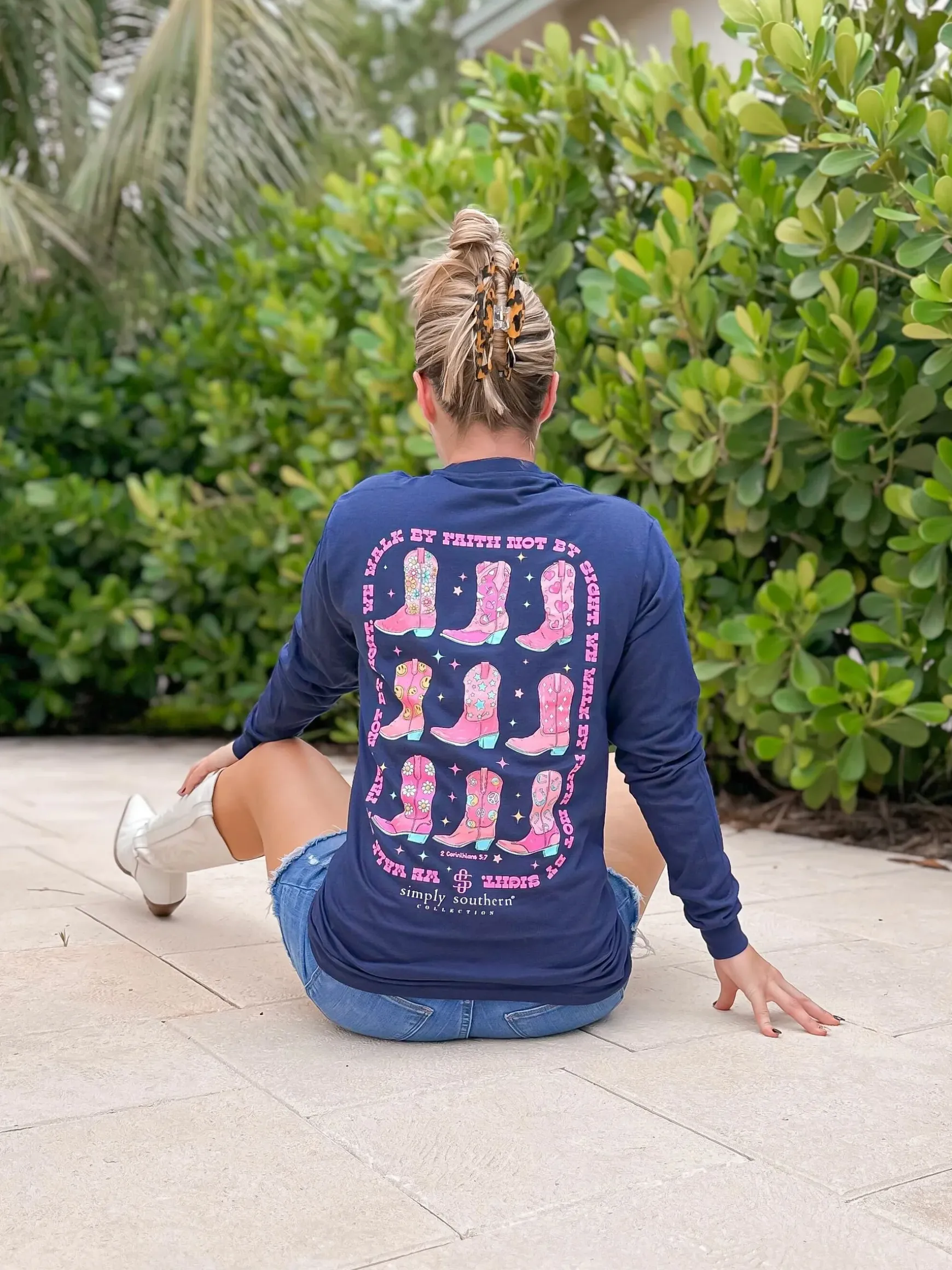 'Walk By Faith' Boots Long Sleeve Tee by Simply Southern