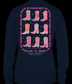 'Walk By Faith' Boots Long Sleeve Tee by Simply Southern
