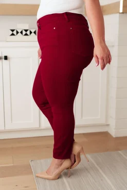 Wanda High Rise Control Top Skinny Jeans Scarlet by Judy Blue