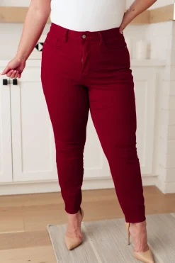 Wanda High Rise Control Top Skinny Jeans Scarlet by Judy Blue