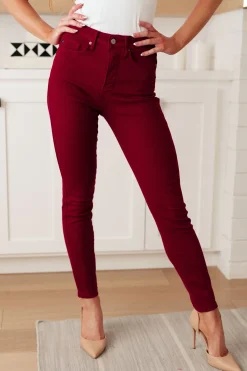 Wanda High Rise Control Top Skinny Jeans Scarlet by Judy Blue