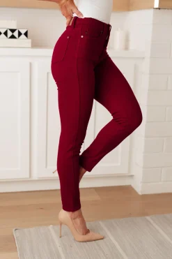 Wanda High Rise Control Top Skinny Jeans Scarlet by Judy Blue