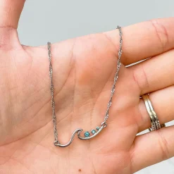 Wave Pendant Necklace - Silver