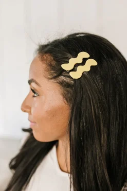 Wavy Clip Set in Yellow