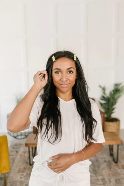 Wavy Clip Set in Yellow