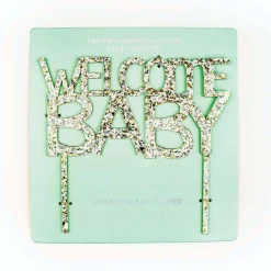 'Welcome Baby' Confetti Pearl Cake Topper