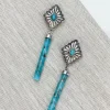 Western Drop Dangle Earrings - Turquoise