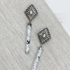 Western Drop Dangle Earrings - White & Black