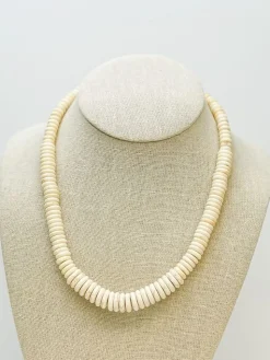 Western Ivory Stone Disc Necklace