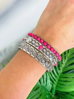 Western Studded Stretch Stack - Pink