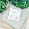 White Christmas Tree Stud Earrings