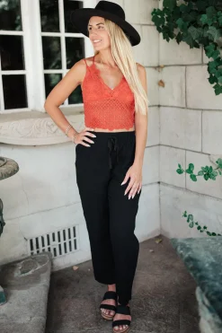 Wild And Free Crop Top in Rust