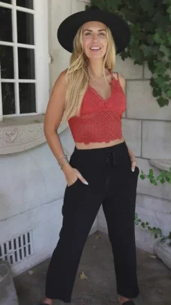 Wild And Free Crop Top in Rust