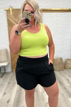 Windbreaker Smocked Waistband Running Shorts in Black