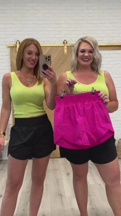 Windbreaker Smocked Waistband Running Shorts in Black