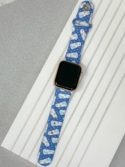 Winter Coffee Cup Printed Silicone Smart Watch Band