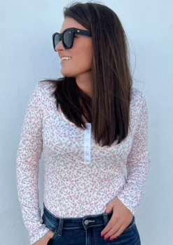 Wistful Wishes Floral Henley Bodysuit