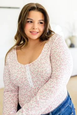 Wistful Wishes Floral Henley Bodysuit