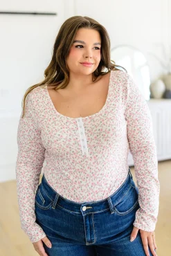 Wistful Wishes Floral Henley Bodysuit