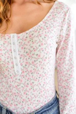 Wistful Wishes Floral Henley Bodysuit