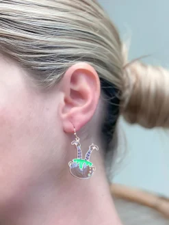 Witch's Cauldron Enamel Dangle Earrings