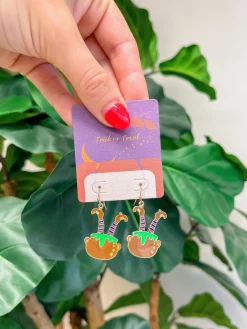 Witch's Cauldron Enamel Dangle Earrings