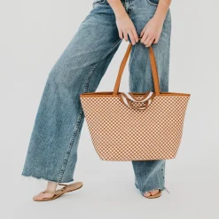 Woven Tiffany Organizer Tote Bag by Pretty Simple