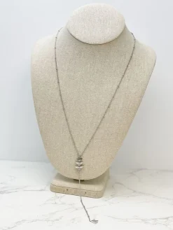 Y Long Arrow Pendant Necklace - Silver