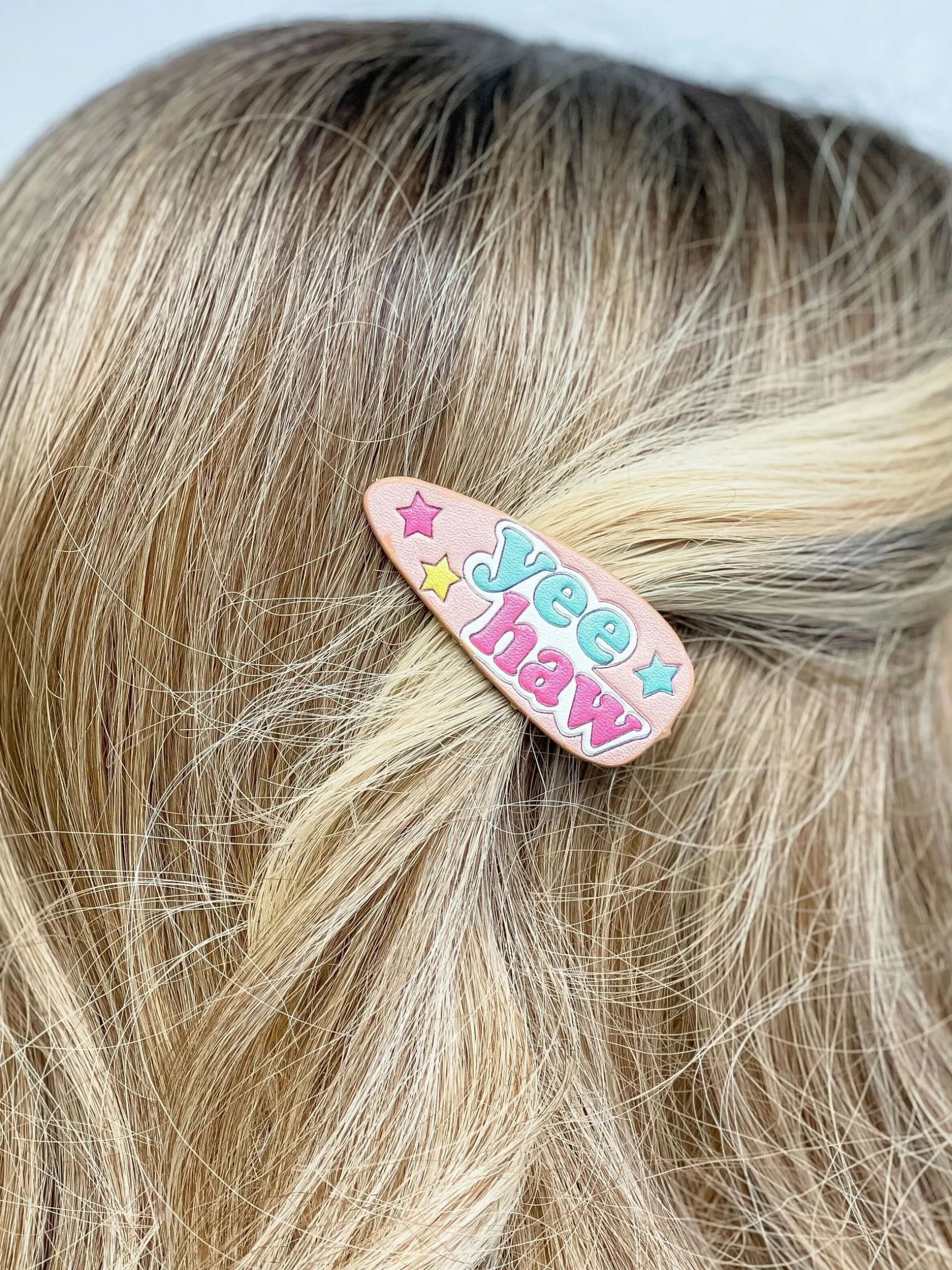 'Yee Haw' Tooled Leather Hair Clip