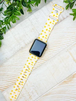 Yellow Chick Printed Silicone Smart Watch Band - One Size