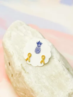 Yellow Ribbon Signature Enamel Stud Earrings