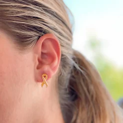 Yellow Ribbon Signature Enamel Stud Earrings