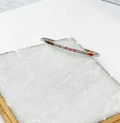 'You Are Enough' Silver Sentiment Bracelet - White