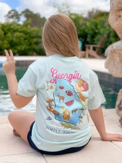 Youth Georgia State Short Sleeve Tee by Simply Southern
