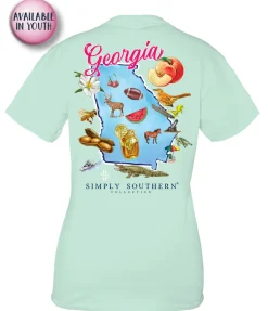 Youth Georgia State Short Sleeve Tee by Simply Southern
