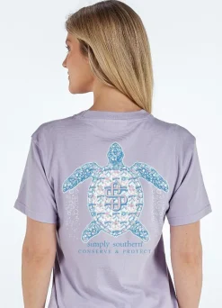 Youth Lilac Shell Turtle Tracking Tee by Simply Southern