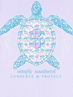 Youth Lilac Shell Turtle Tracking Tee by Simply Southern