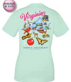 Youth Virginia State Short Sleeve Tee by Simply Southern