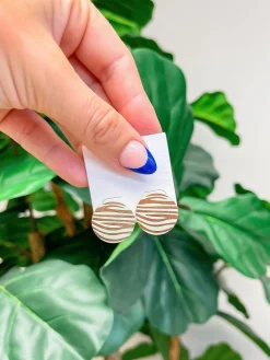 Zebra Print Wood Post Earrings