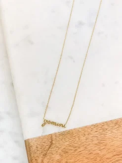 Zodiac Name Plate Necklaces