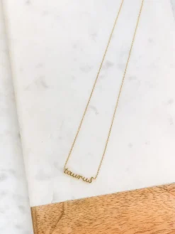Zodiac Name Plate Necklaces